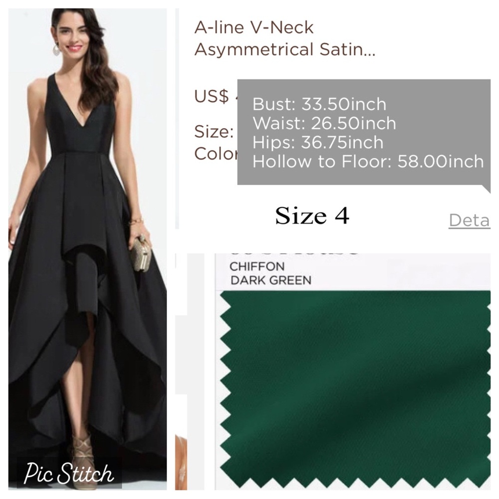 JJ’s House Elegant Dark Green A-line V-Neck Dress